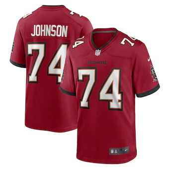 mens nike fred johnson red tampa bay buccaneers game player